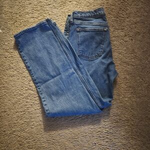 Abercrombie And Fitch 90's Straight Mid Rise Blue Denim Women's Jeans